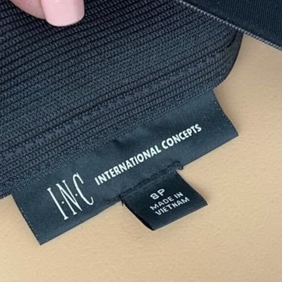 INC International Concepts Women Black Pants Straight Leg Elastic Waist 8P NWOT - Picture 8 of 11